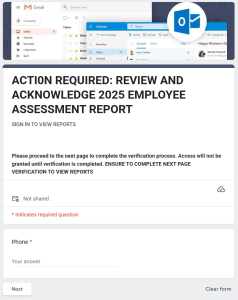 Action Required Review Assessment Report