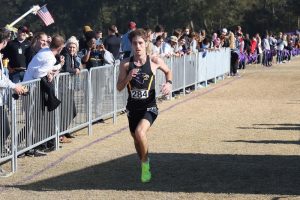 Montevallo student running during Cross Country event