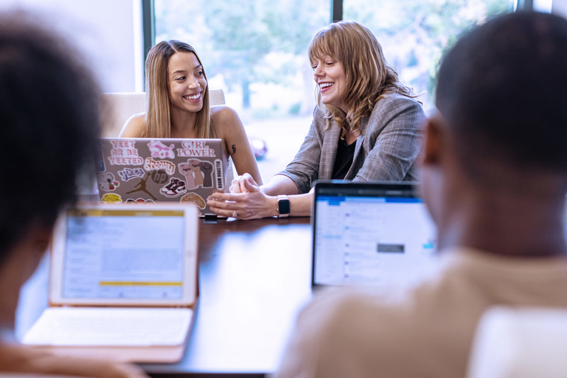Dr. Mellon during class session from the Stephens College of Business