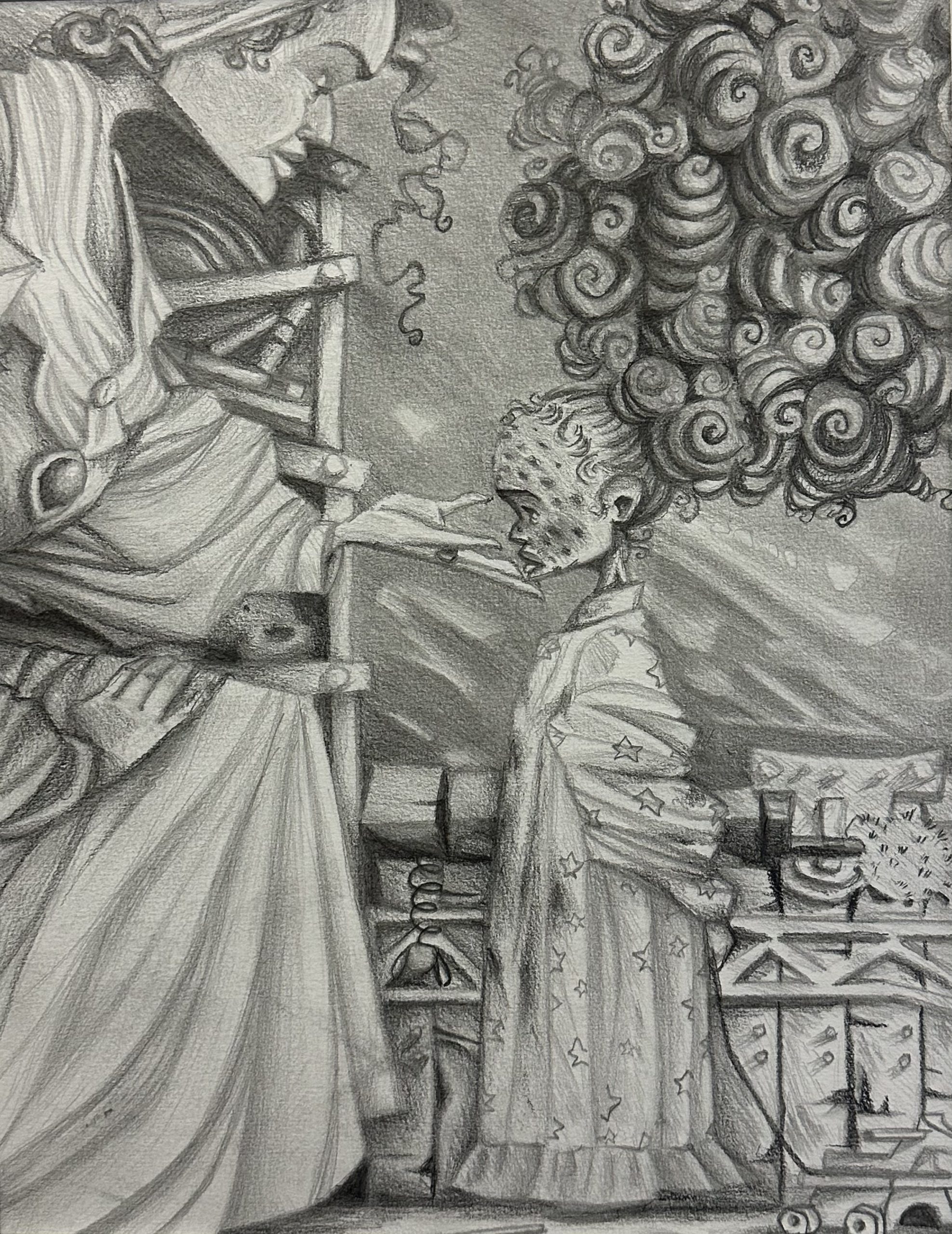 student work in Joe Bennett's Drawing class