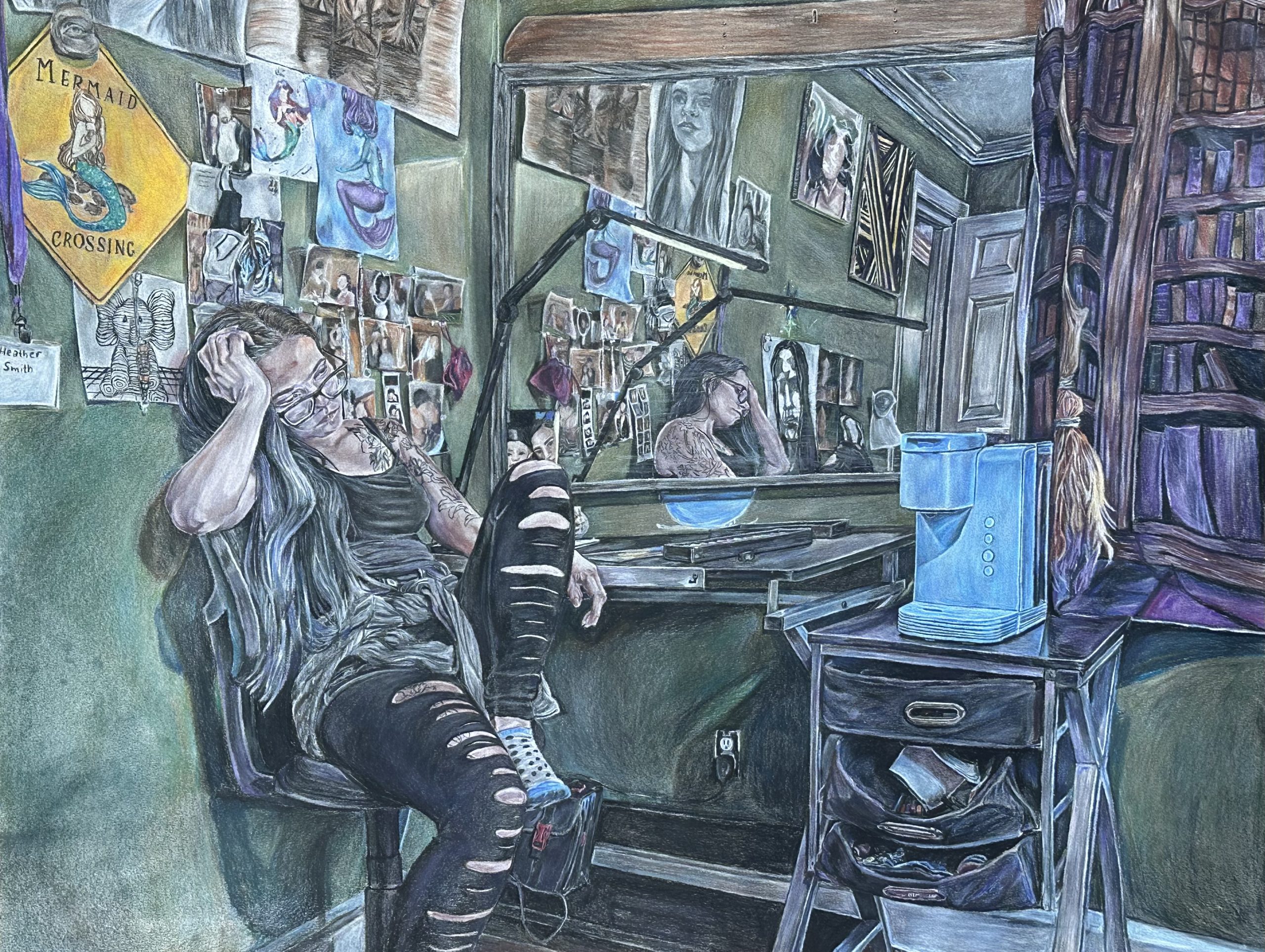 student work in Joe Bennett's Drawing class