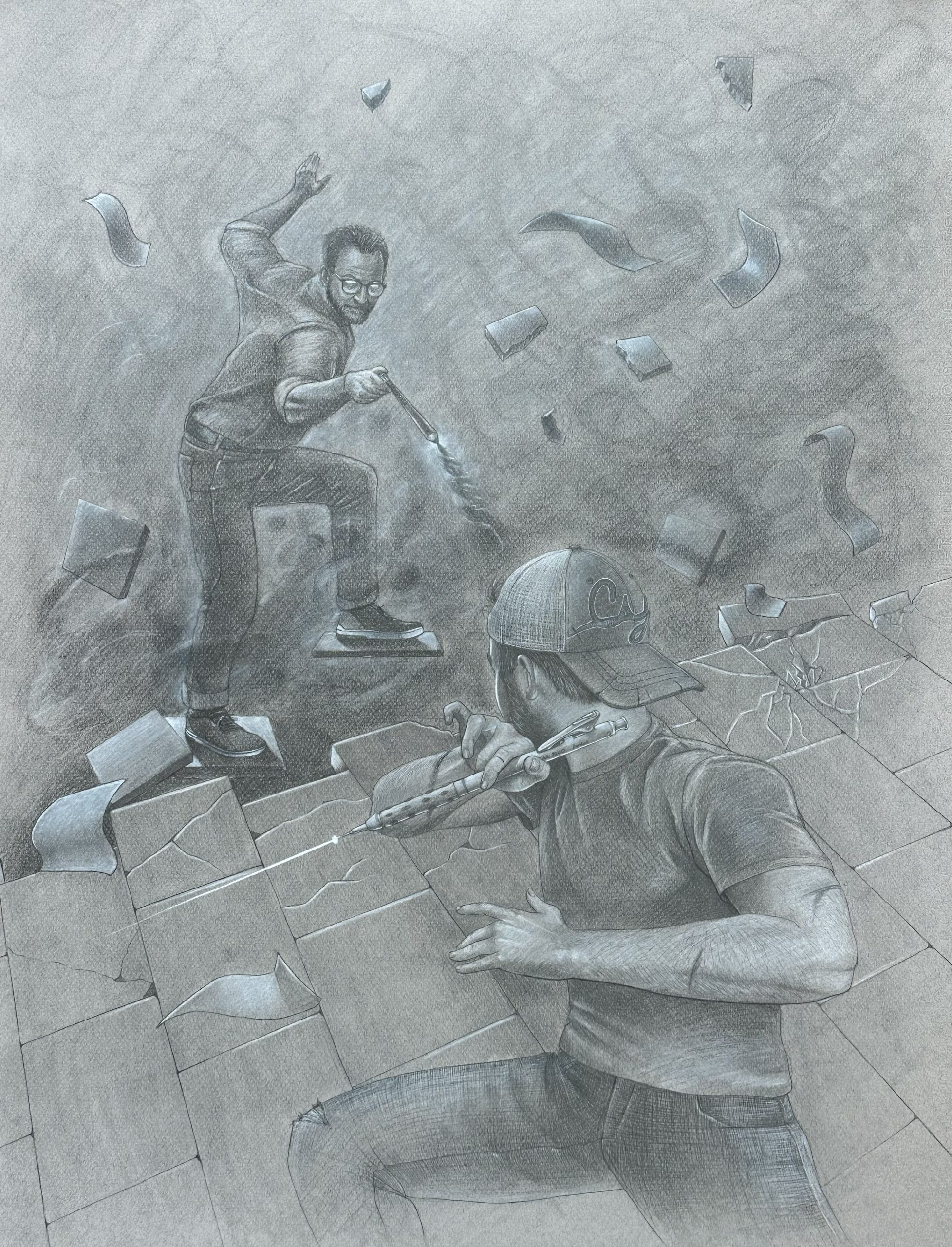 student work in Joe Bennett's Drawing class