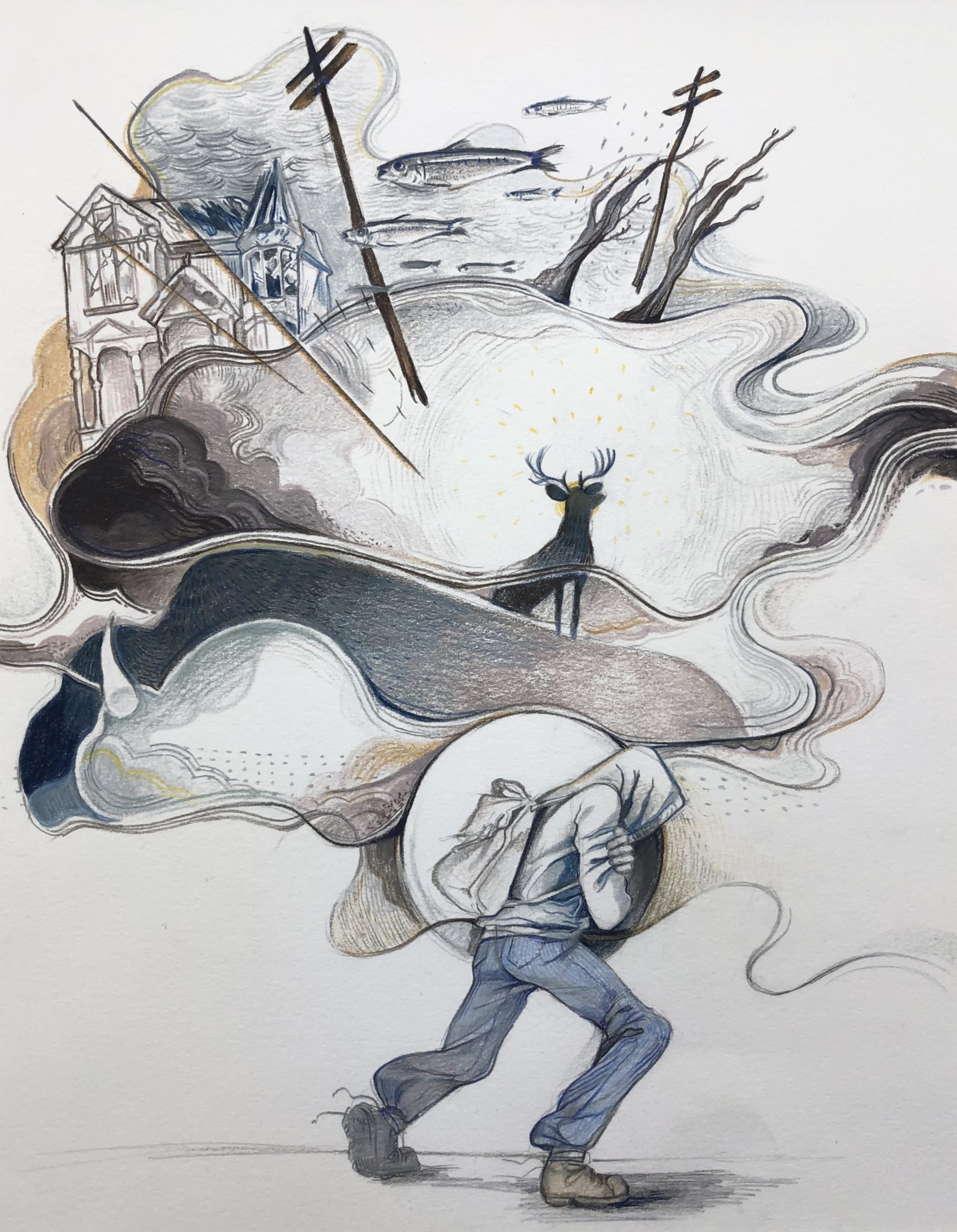 student work in Joe Bennett's Drawing class
