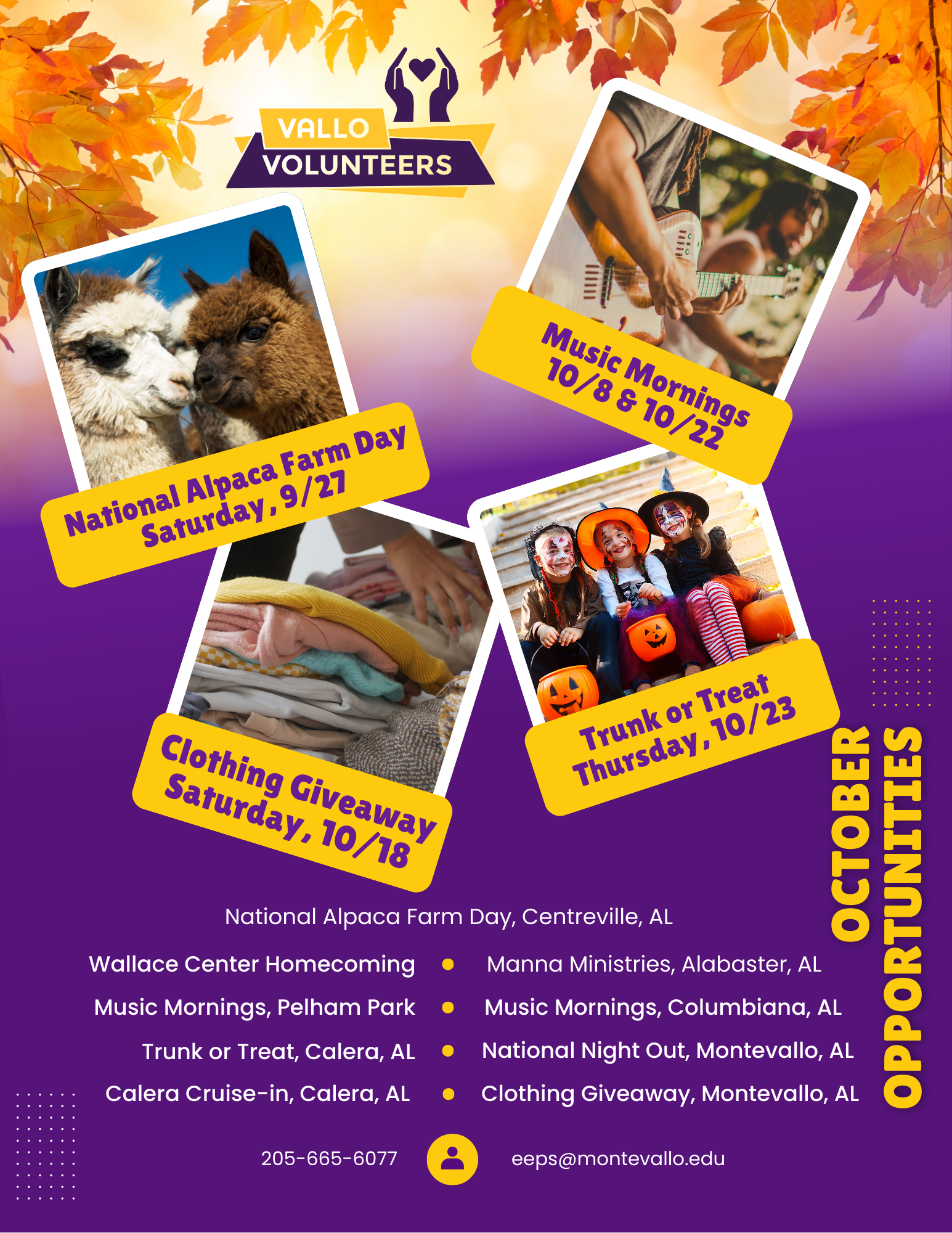 Vallo Volunteers October 2025 Events