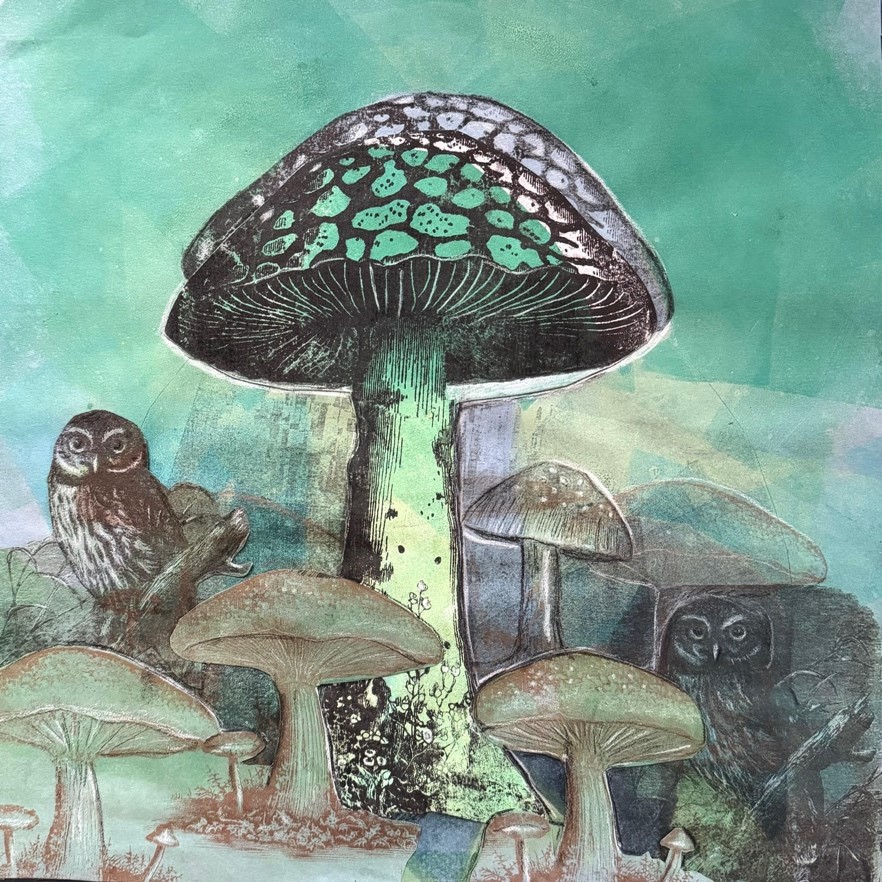 Mushroom And Owls- by Helga Mendoza